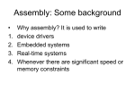 Assembly: Some background