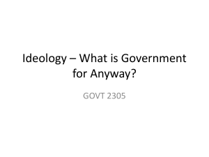 Ideology – What is Government for anyway?