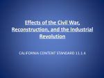 Effects of the Civil War, Reconstruction, and the Industrial Revolution