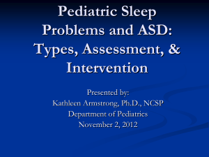 Pediatric Sleep Problems and ASD - CARD