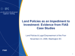 Land Policies as an Impediment to Investment