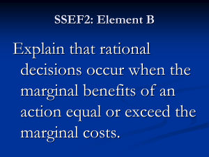 Marginal Costs and Benefits Notes