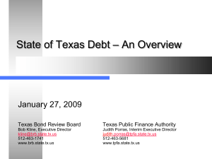 not self-supporting debt - Texas Bond Review Board