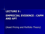 Empirical Evidence : CAPM and APT