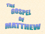 introduction to matthew`s gospel