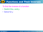 Find Inverse Switch X and Y Notes