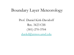 Boundary Layer Meteorology - UMD | Atmospheric and Oceanic