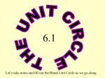 PPT 6.1 The Unit Circle