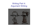 Writing Part 4: Argument Writing