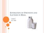 Estimation of Proteins and Lactose in Milk