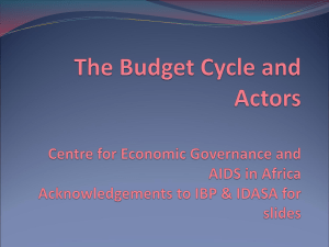 Budget cycle and actors