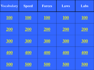Motion and Forces Jeopardy Review