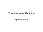 The Nature of Religion - ncsornatureofreligionandbeliefs