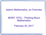 Overview on mathematics in the medieval Islamic world
