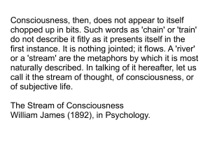 Consciousness, then, does not appear to itself chopped up in bits