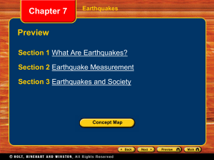 Section 1 What Are Earthquakes?
