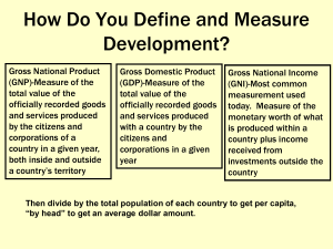 Then divide by the total population of each country to get per capita