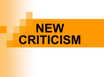 The New Criticism.
