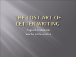 The Lost Art of Letter