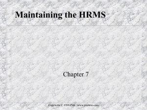 Maintaining the HRMS