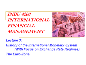 History of Exchange Rate Regimes