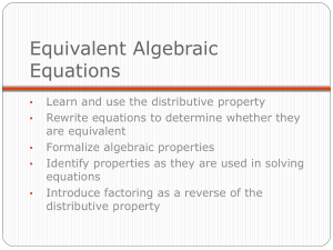 Equivalent Algebraic Equations