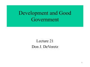 Development and Good Government