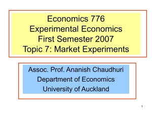 Market Experiments - Department of Economics