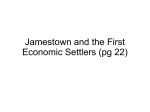 Jamestown and the first economic settlers