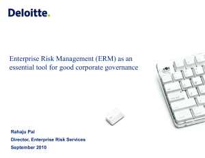 (ERM) as an essential tool for good corporate governance
