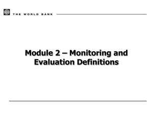 Monitoring and Evaluation