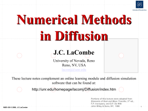 Numerical Methods in Diffusion