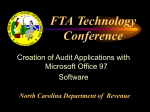 Creation of Audit Applications with Microsoft Office 97 Software