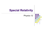 Special Relativity: Slides 1 to 16