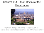 Chapter 13.1 – 13.2: Origins of the Renaissance
