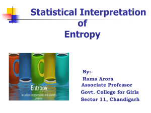 Chapter Entropy Statistics