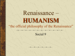 Renaissance – HUMANISM