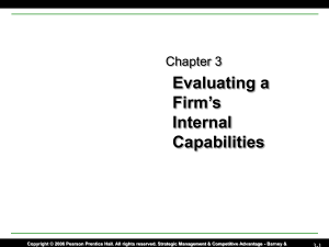 Evaluating a Firm`s Internal Capabilities