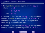 Logarithmic Functions: Definition