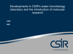 Developments in CSIR`s water microbiology laboratory and