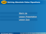Absolute-Value Equations