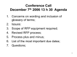 Conference Call December 7th 2006 13 h 30