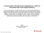 A variant allele of Growth Factor Independence 1