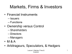 Markets, Firms, Investors