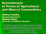Macroeconomic Determination of Prices of Agricultural and Mineral