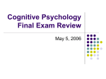 Cognitive Psychology Final Exam Review