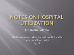 Notes on Hospital Utilization