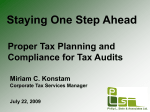 Staying One Step Ahead Proper Tax Planning and Compliance for