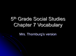 5th Grade Social Studies Chapter 7 Vocabulary