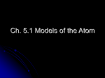 Ch. 5.1 Models of the Atom